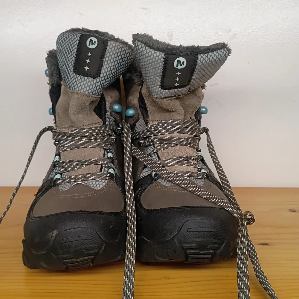 Merrell Polarand 8 Waterproof‎ 400gr Hiking Boots Shoes Women's 7 Faux Fur
